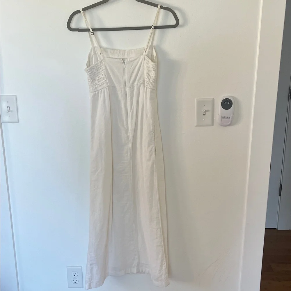 Abercrombie & Fitch White Linen Midi Dress